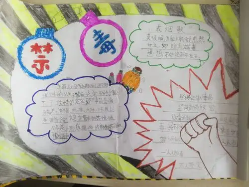 五年级七班禁毒手抄报小展