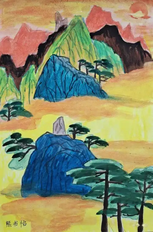 【网友看黄山】今天,让我们看看孩子画笔下的黄山有多美