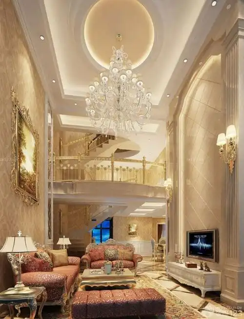 这样就能够让第二层留下足够的体量复式楼挑空客厅装修效果图片,在二