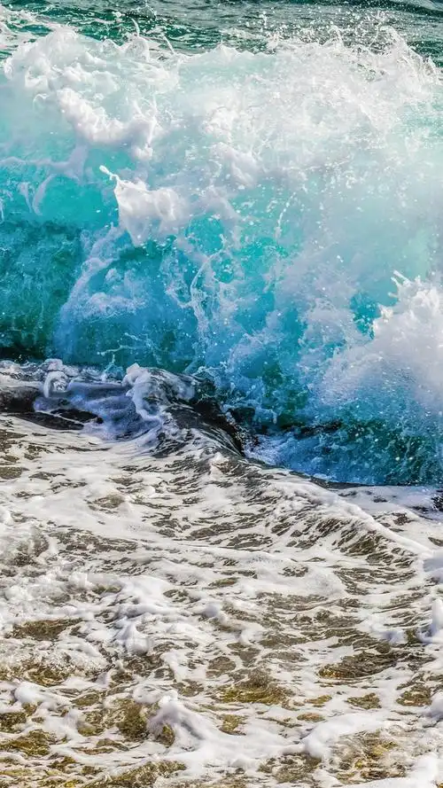 海洋,海岸,海浪,飞溅,泡沫 4k