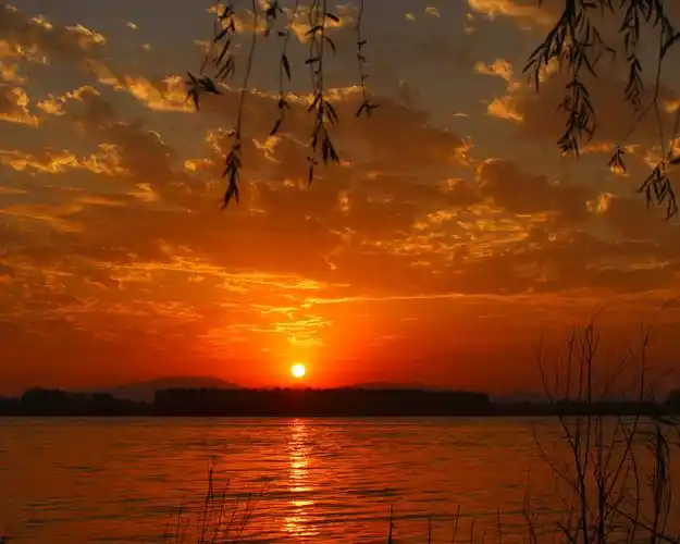 夕阳下,被渐渐落日余晖装扮的滨江公园,分外美丽.