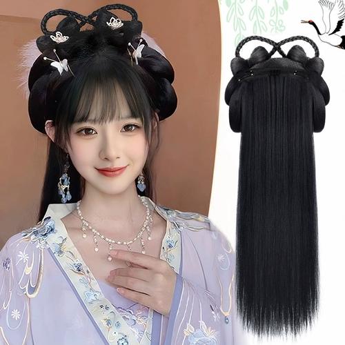 汉服假发发箍一体式古风盘发发髻造型古装假发包垫发明制汉服发型