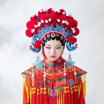 上台演出穿的戏服装女花旦京剧古装越剧中国风演出衣服头饰戏曲水袖