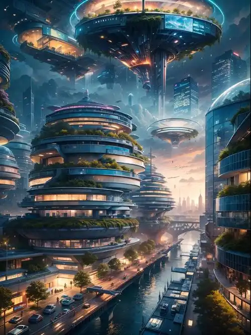 2076年的武汉和上海 城市摄影!#未来城 - 抖音