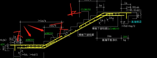楼梯休息平台需要在模型中画上吗如下图ct型楼梯钢筋布置是否正确
