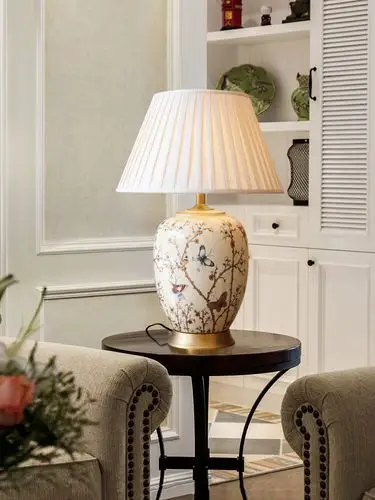 美式陶瓷台灯欧式全铜客厅书房装饰台灯新中式轻奢大号卧室床头灯