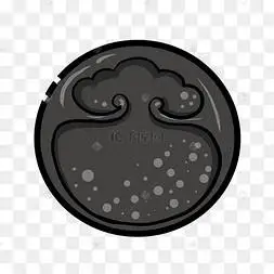 手绘黑色砚台插画