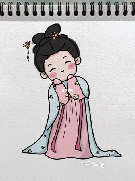 q版人物简笔画古风可爱古风小姑娘的简笔画古装可爱人物简笔画图片