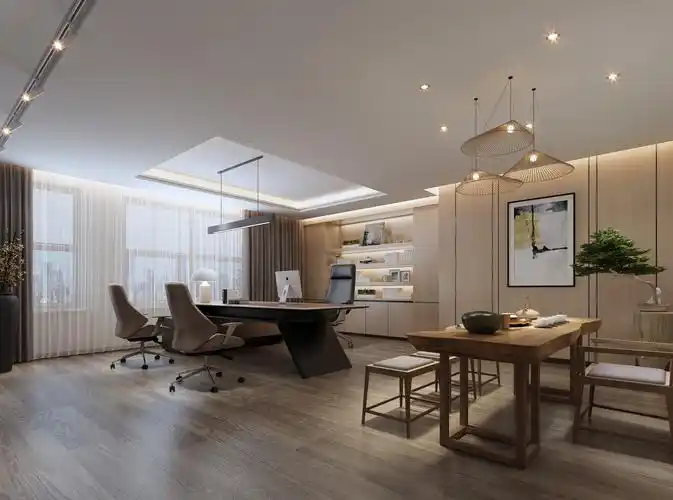 董事长办公室在设计效果上设计师把现代化气息体现得淋漓尽致,现代