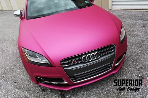 美国艾利avery进口车身改色膜 整车贴膜 哑光膜 奥迪tt金属亚粉色