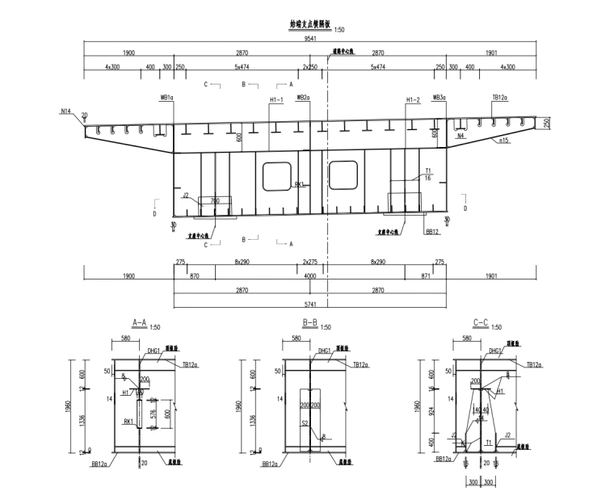 上下行匝道钢箱梁专项施工图208页(2019)