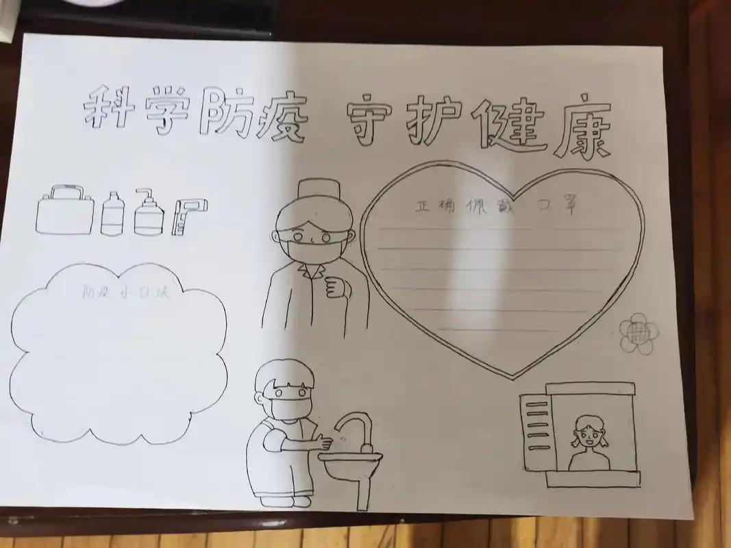 科学防疫,守护健康  手抄报 - 抖音