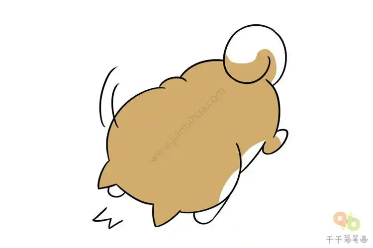 在地上翻滚的小狗简笔画_狗简笔画