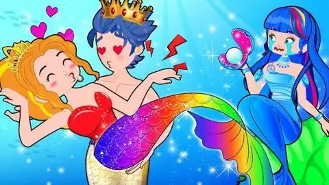 趣味卡通故事:小美人鱼与王子坠入爱河,但公主要怎么办呢?