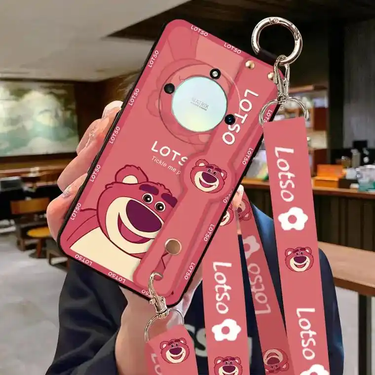 荣耀x50腕带可斜挎手机壳.超萌的草莓熊来啦~自带腕带设计, - 抖音