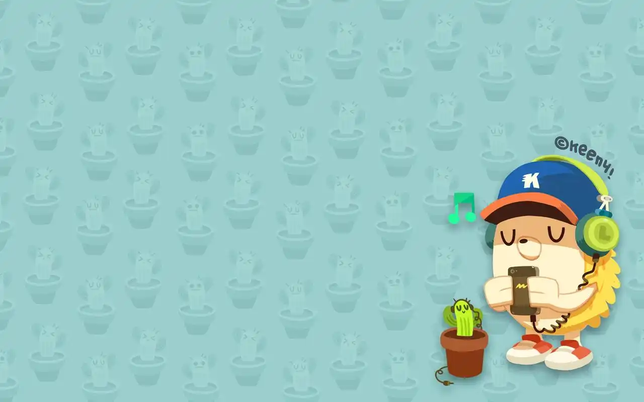 可爱手绘卡通男孩keeny宽屏电脑桌面壁纸下载