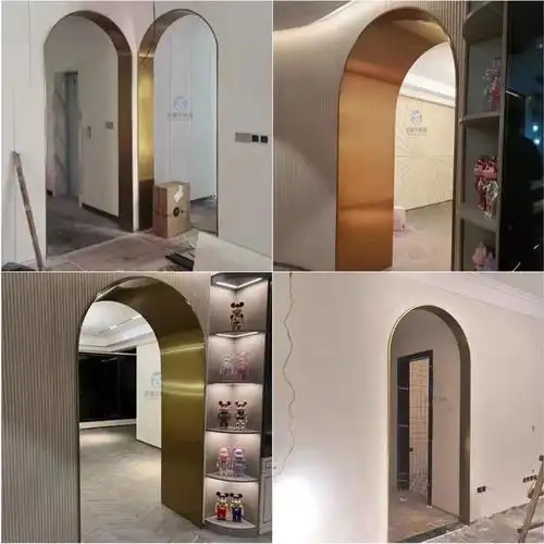 不锈钢包边门框 不锈钢门套极窄门框窗套垭口客厅阳台包边收边条圆弧