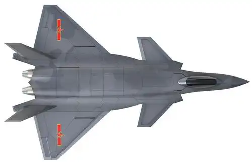 俯视视角的中国空军歼20战斗机4905373png图片免抠素材