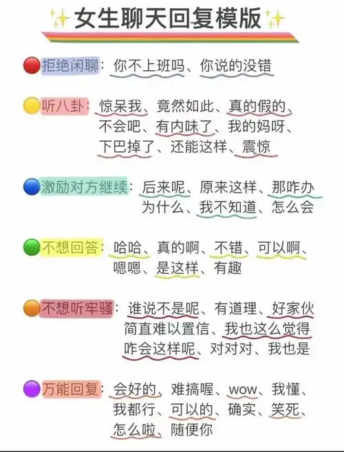 朋友圈配图丨女生聊天回复万能模板