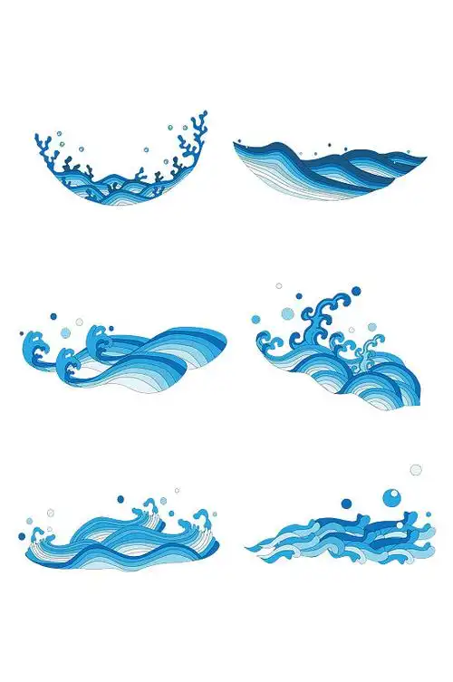 水波纹中国风传统纹样素材