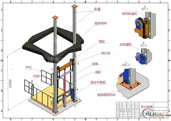 3吨升降货梯 液压升降货梯结构