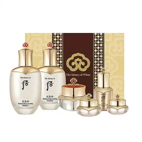 七夕精选whoo后天气丹套装女花献光彩紧颜水乳6件套套盒