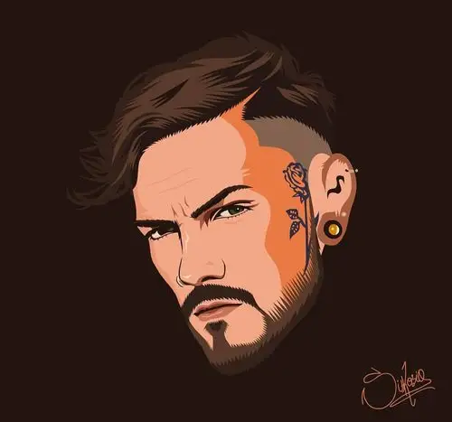 欧美发型师头像插画男