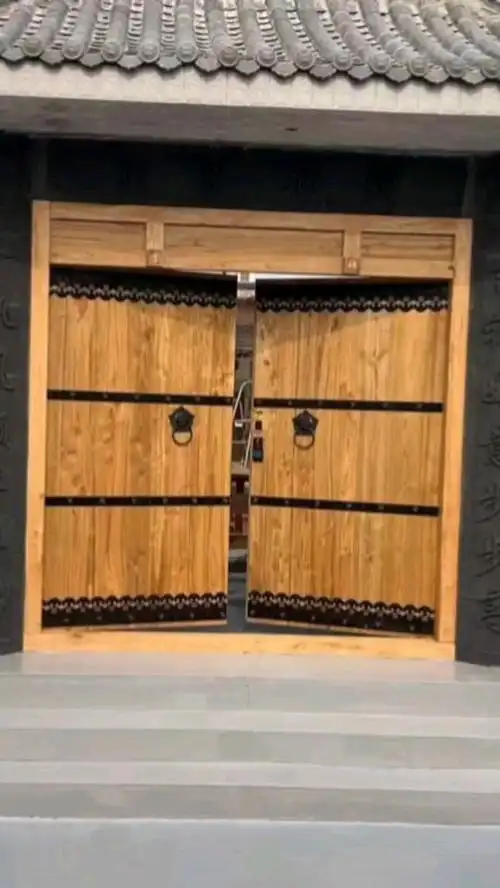 中式四合院仿古实木大门农村自建房别墅门入户门庭院大门围墙大门