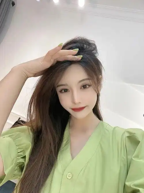 mofan摩凡牛油果绿高腰显瘦温柔风连衣裙2022夏纯棉a字v领茶歇裙#mo