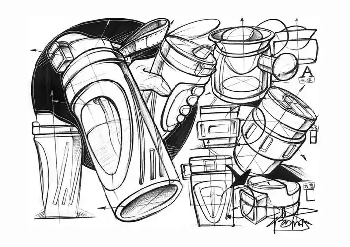 工业设计手绘一张水杯线稿