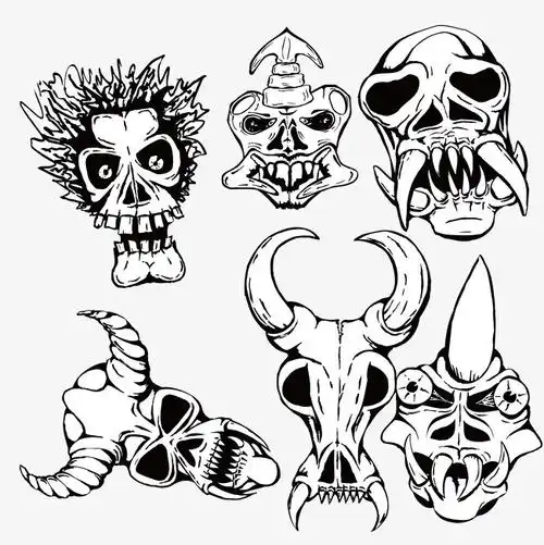 手绘矢量祭祀面具