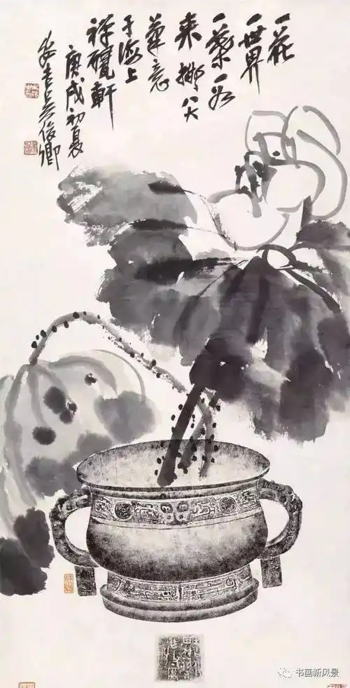 大师吴昌硕高清荷花22幅!