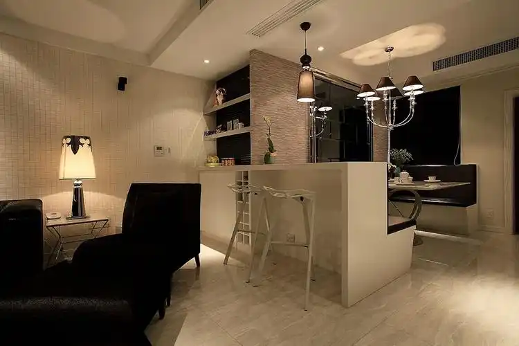 现代简约风格客厅吧台室内图