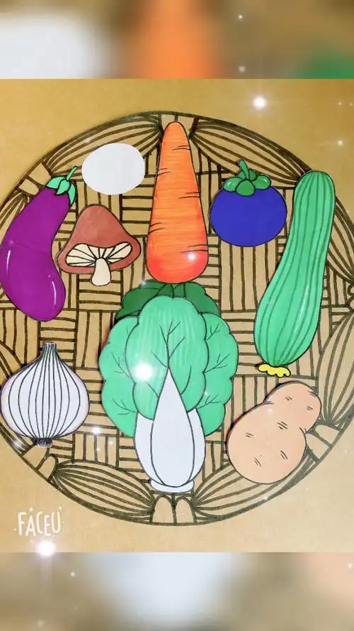 创意美术:《一筐蔬菜》