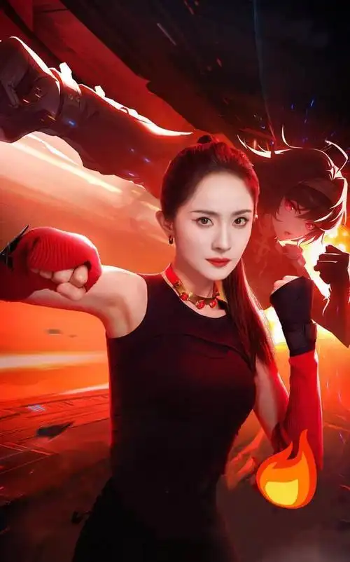 杨幂双生海报甜辣百变 扎双丸子头变身功夫少女