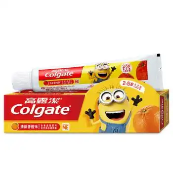 高露洁海底小纵队儿童25岁呵护乳牙清新香橙牙膏40g防蛀桔色40g