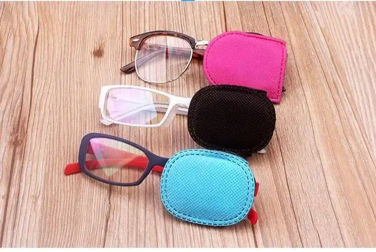 单眼罩术后儿童遮挡弱视眼罩眼镜斜视遮眼布遮光布套小号黑色共2盒