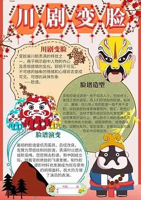 四大国粹手抄报四大国粹手抄报内容国粹中国川剧脸谱小报手抄报word