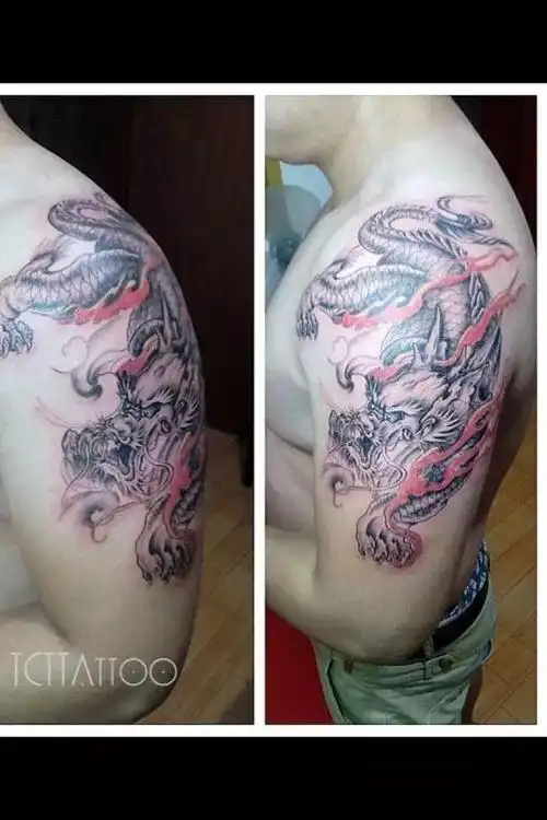 火麒麟_纹身图案手稿图片_浦城墨刻的纹身作品集