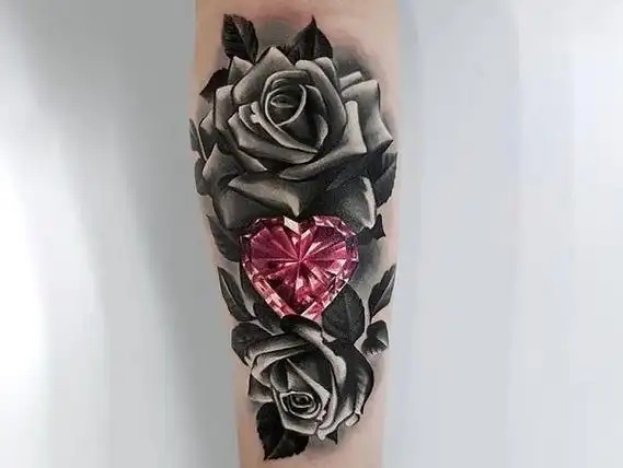 黑色线条钻石纹身图案2