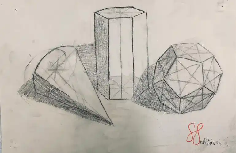 1月10日(周日下午)小学素描班学生作业赏析