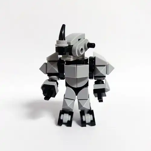 moc积木犀牛机甲战士模型机器人拼装玩具兼容乐高小颗粒套装跨境