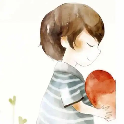 小男孩捧半颗心 求另一半 小女孩的图片