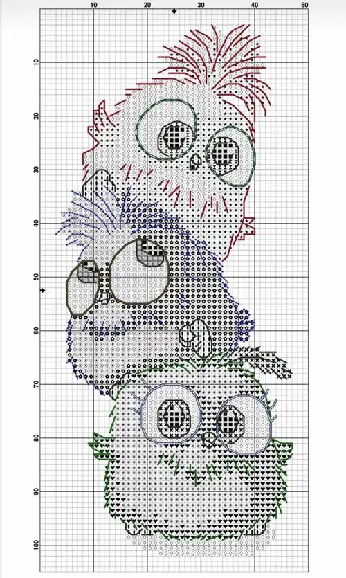 十字绣图纸61愤怒的小鸟