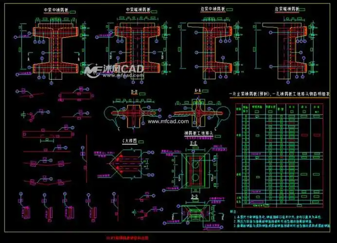 50m预应力t型梁施工图