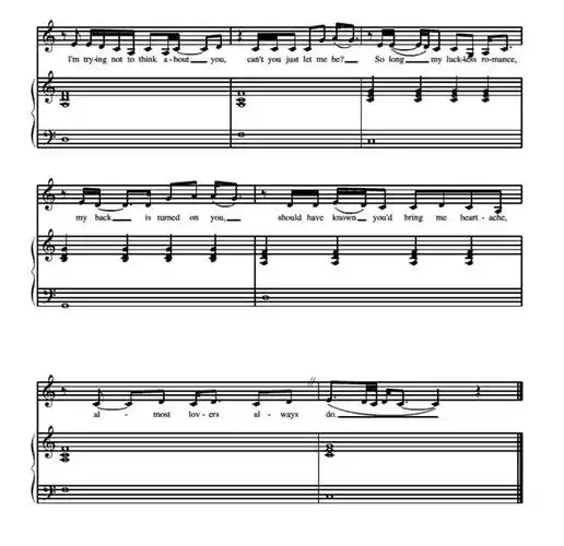 almostlover钢琴谱