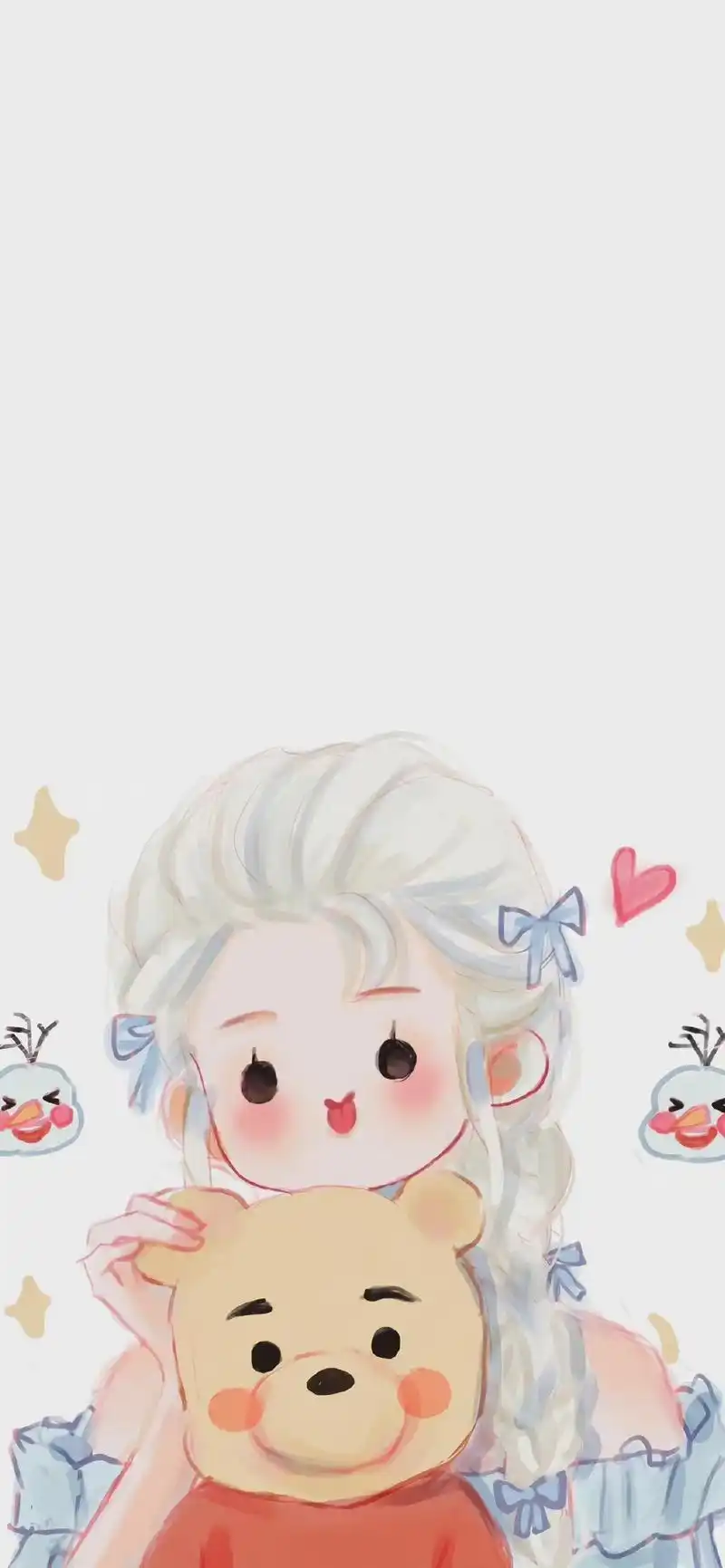 迪士尼可爱q版插画手机壁纸