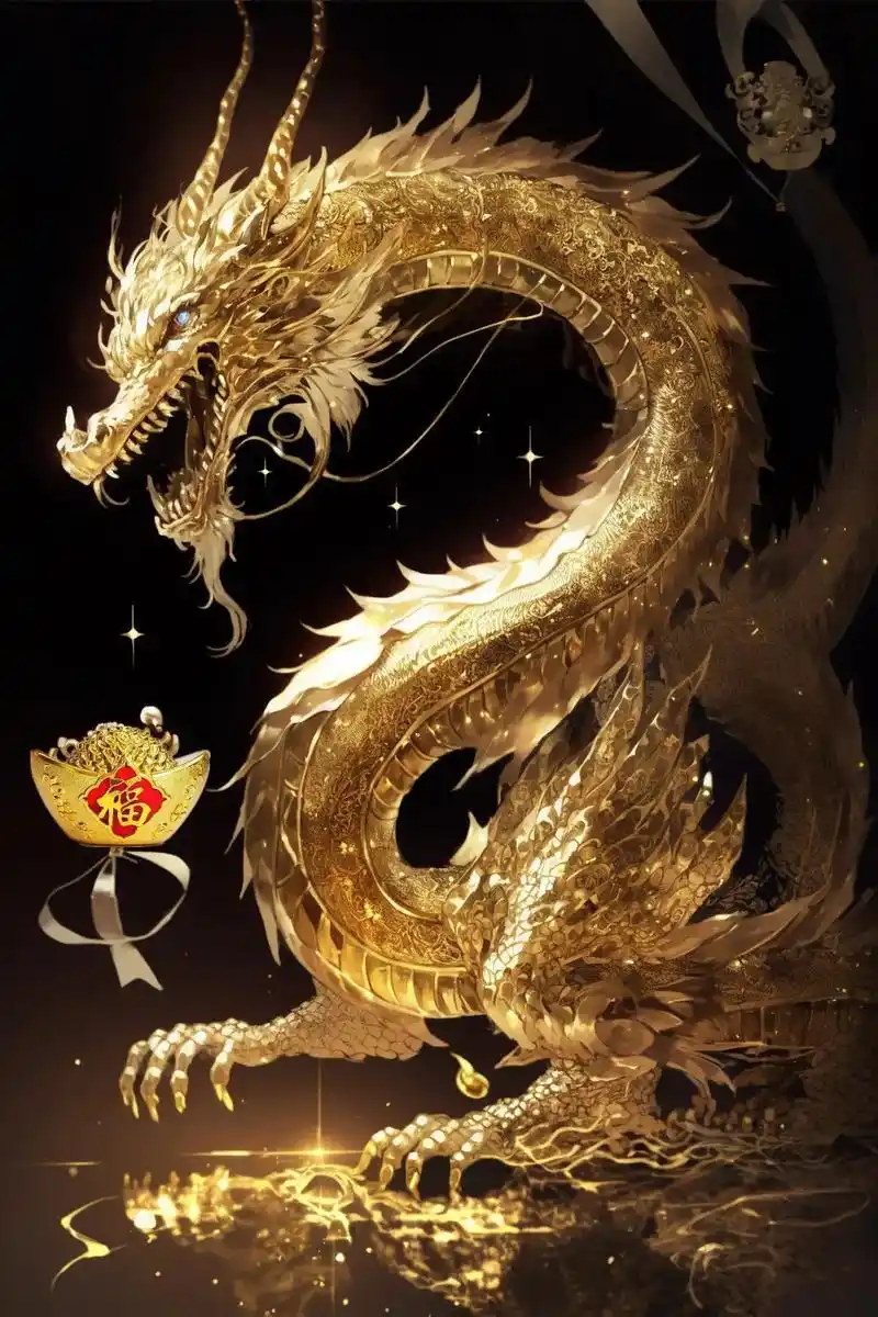 金龙送福,万福金安,顺风顺水,吉祥如意#发财壁纸#图文伙伴计 - 抖音