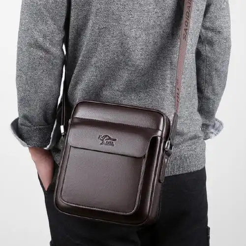 【￥85】时尚真皮单肩斜挎包男士休闲新款小背包潮流