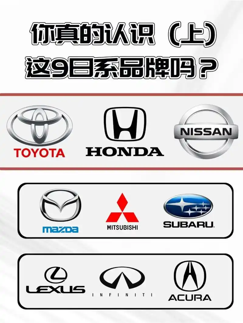 这9大日本汽车品牌你真的认识吗(上) 像这样的汽车知识小编还有很多喔